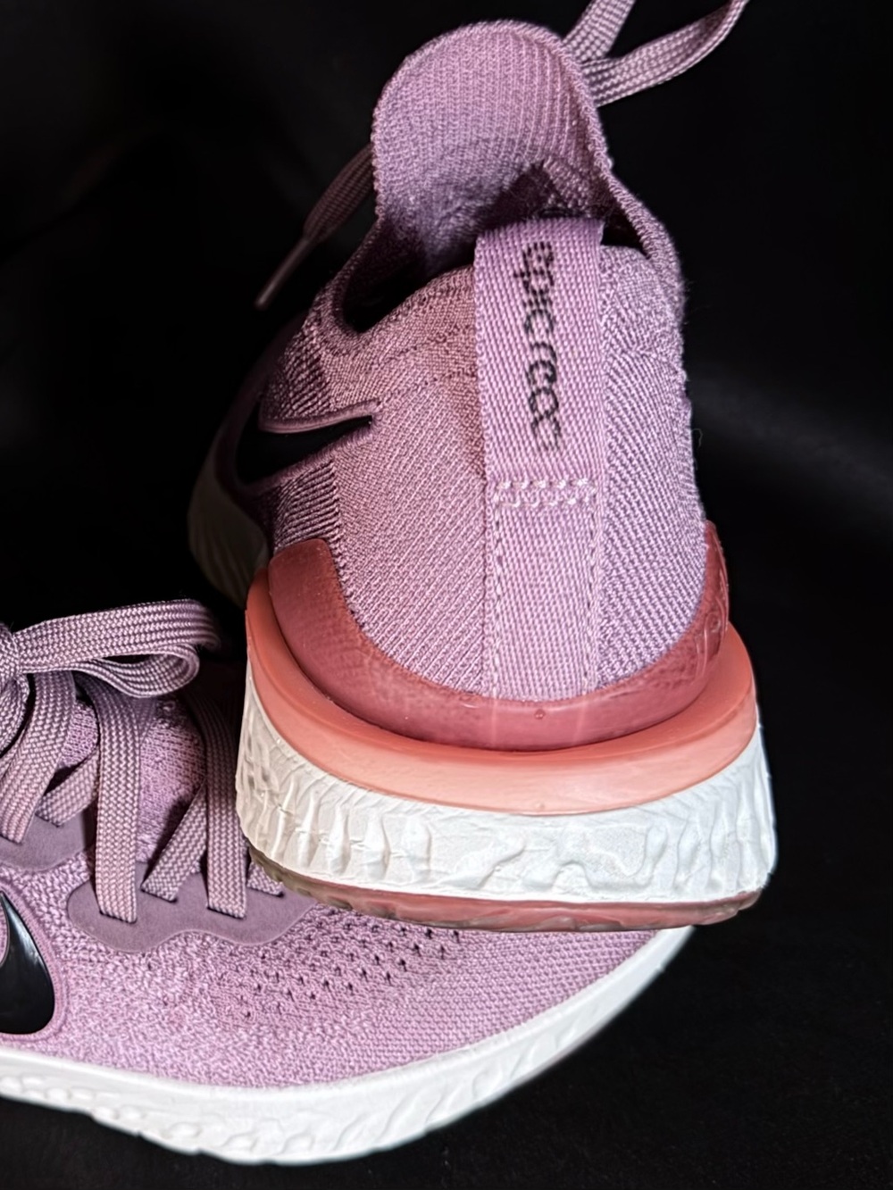 Nike Epic React Flyknit 2 Running Plum Dust &Coral Ember Glow Sz 7 - Picture 4 of 12